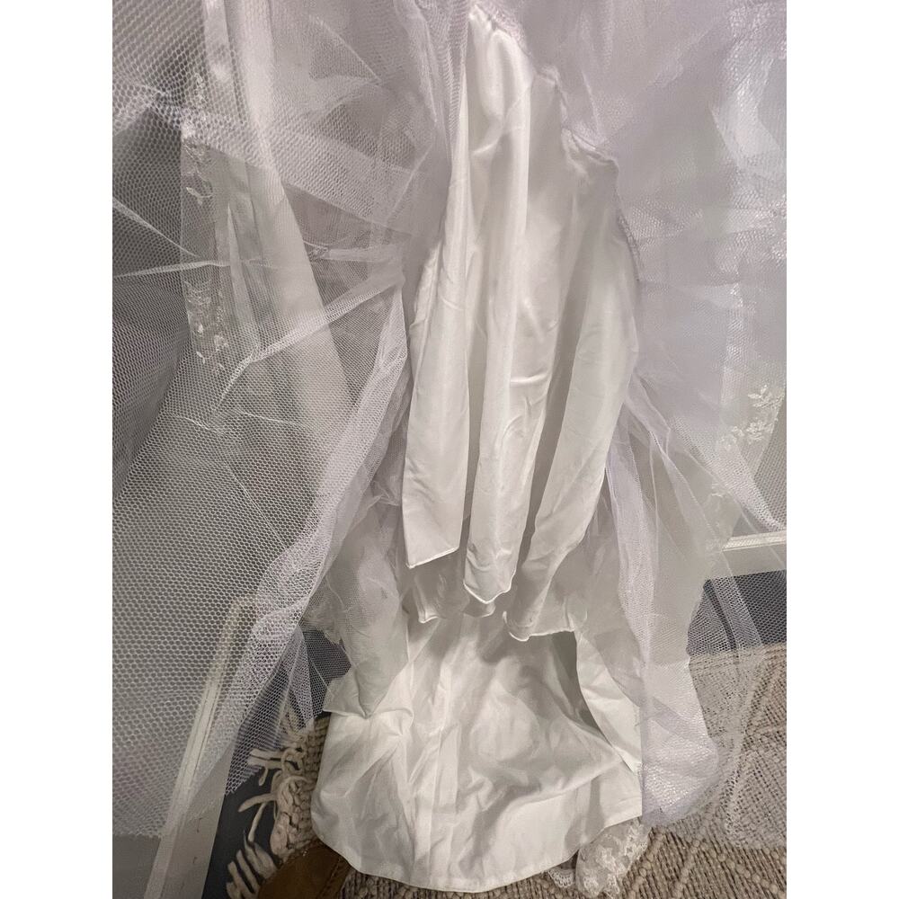 NWT‎ Sunvary Wedding Dress Lace Sequins Flower Lace Up A-Line Layered Size 14-16 - Picture 9 of 15
